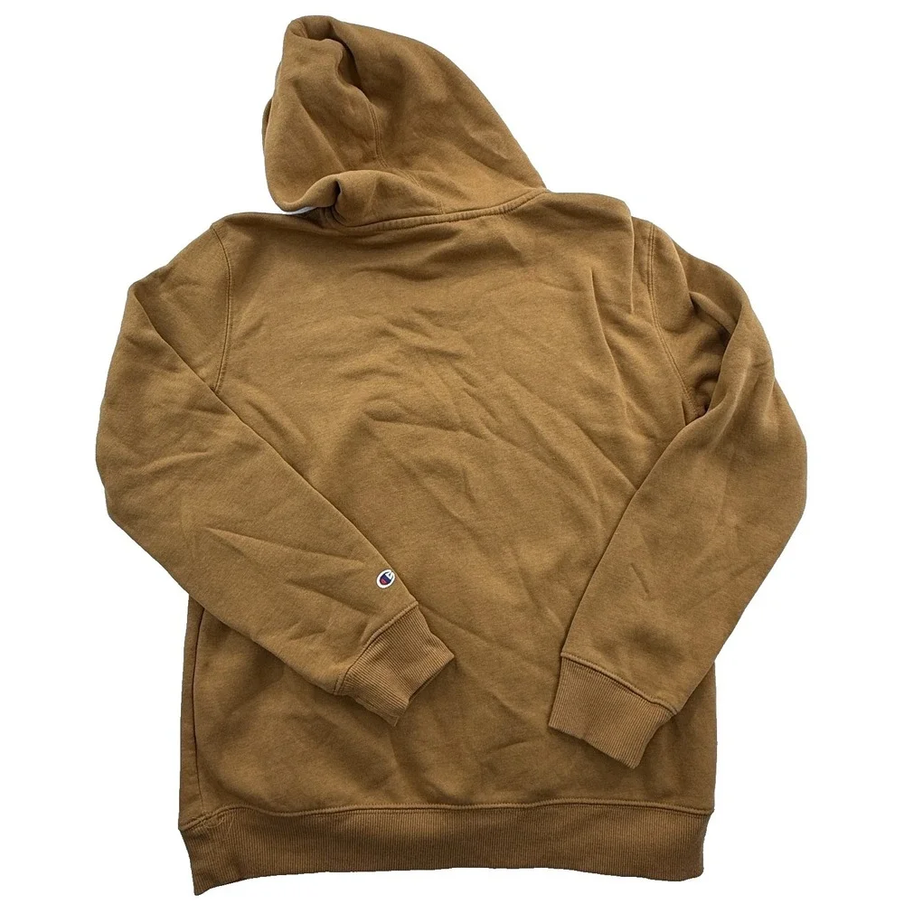 Champion Boys XL 18/20 Tan Script Logo Pullover Hoodie Sweatshirt
